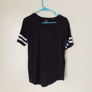 White stripped black top